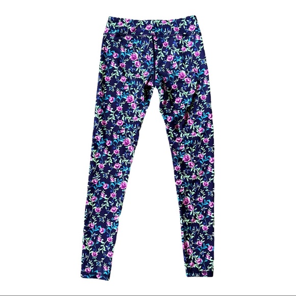 Ivivva Lululemon Plum Floral Print Rhythmic Tight Full Length Leggings 12 - Picture 3 of 9